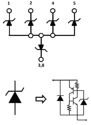 Littelfuse SP3384NUTG 3,3-V-Diodenarray mit 15 A